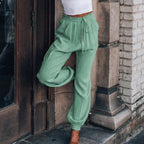 Women's Comfortable Casual Pants with Elastic Waistband