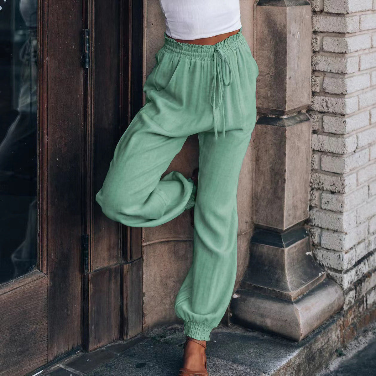 Women's Comfortable Casual Pants with Elastic Waistband