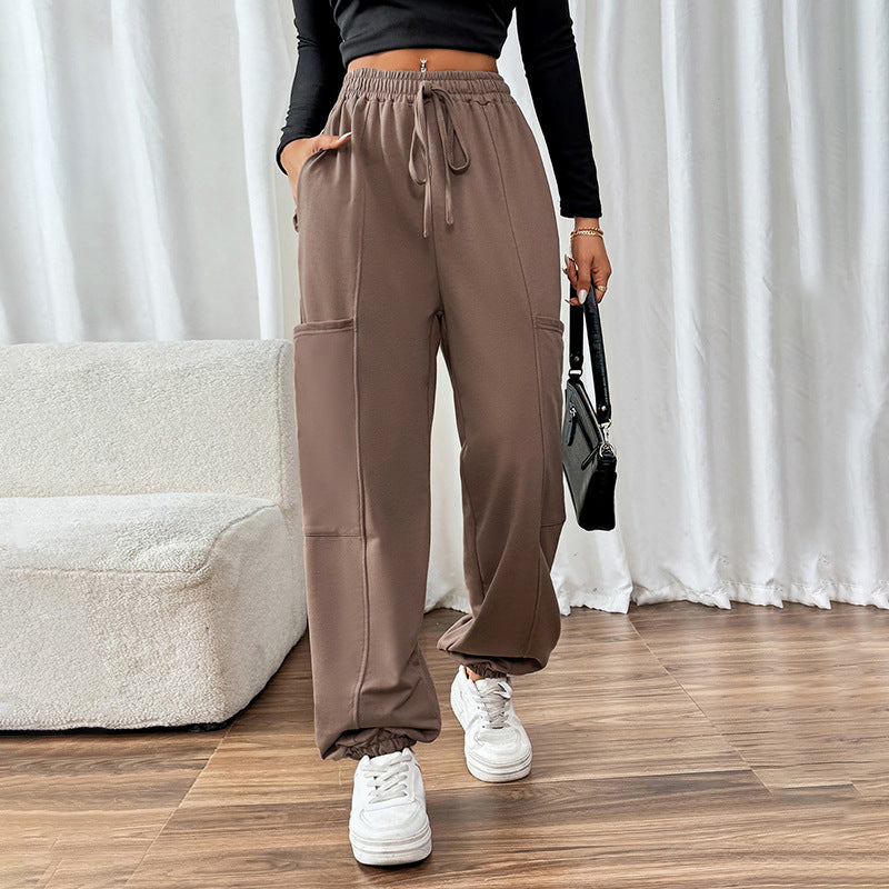 Women's High-Quality Casual Pants with Elastic Waist and Side Pockets