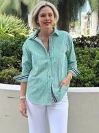 Women's Striped Long-Sleeve Blouse