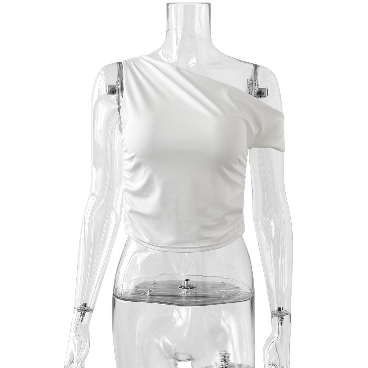 Women's Asymmetrical Ruffled Crop Top