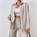 Women's Airy Summer Suit Set with Fine Pleats