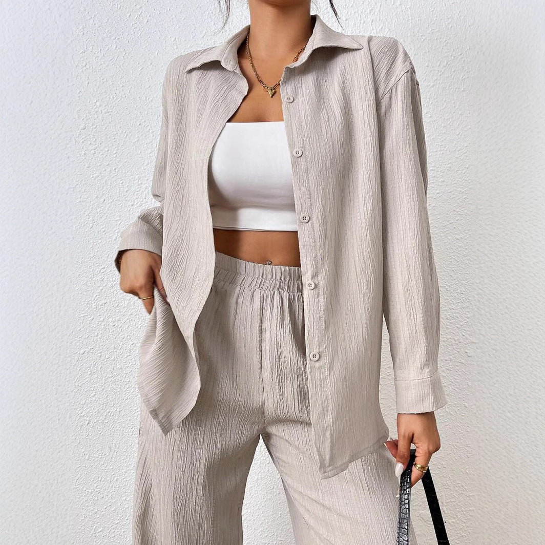 Women's Airy Summer Suit Set with Fine Pleats