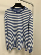 Women's Striped Long-Sleeve Shirt with Crew Neck