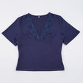 Women's Elegant V-Neck Shirt with Lace