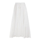 Women's Maxi Skirt with Elastic Waistband and Side Pockets