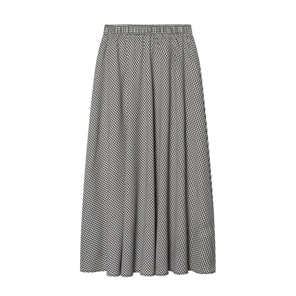 Women's Midi Skirt with Elastic Waistband