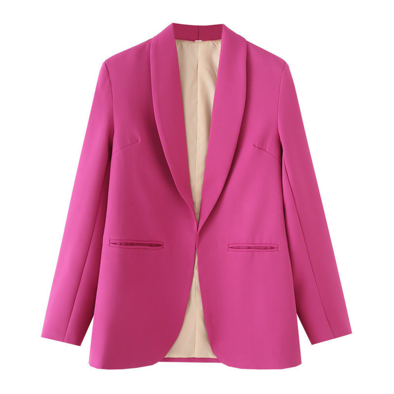 Elegant Women's Blazer with Unique Cut and Pockets