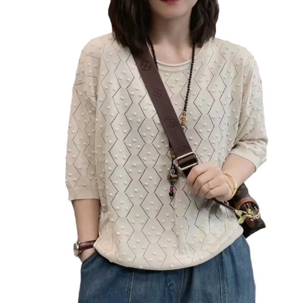 Women's Fine Knit Textured Sweater