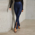 Women's High-Rise Leggings with Side Slits