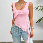 Women's Asymmetrical Ruffled Top