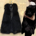 Women's Elegant Faux Fur Vest with Fashionable Cut