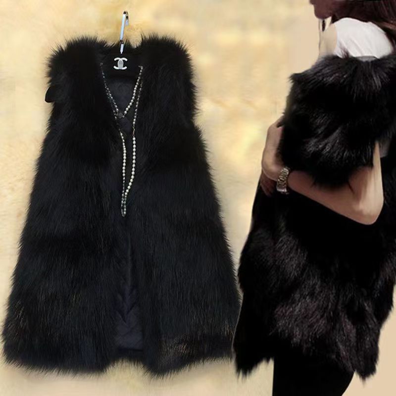 Women's Elegant Faux Fur Vest with Fashionable Cut