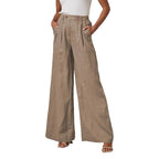 Women's Elegant High-Waisted Linen Trousers