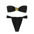 Women's Bandeau Bikini with Glittering Ornament