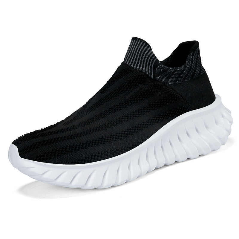 Women's Breathable Slip-On Sneakers with Elastic Shaft and Cushioning Sole
