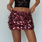 Women's Mini Skirt with Sparkling Sequins