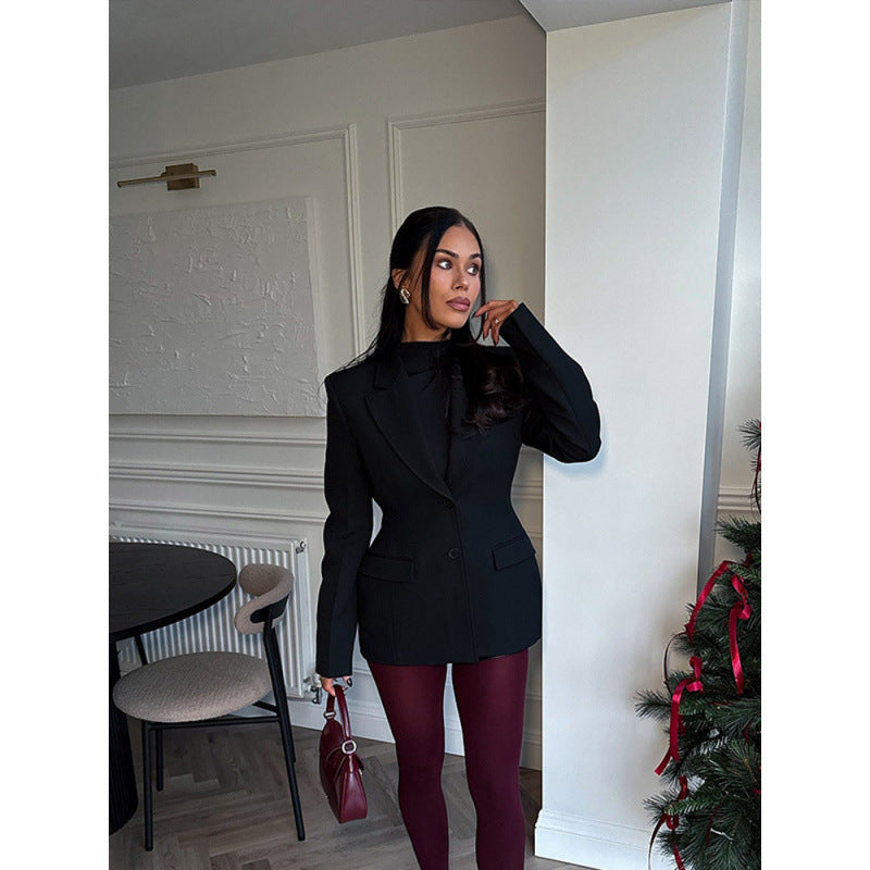 Elegant Oversized Blazer Jacket with Chic Lapel