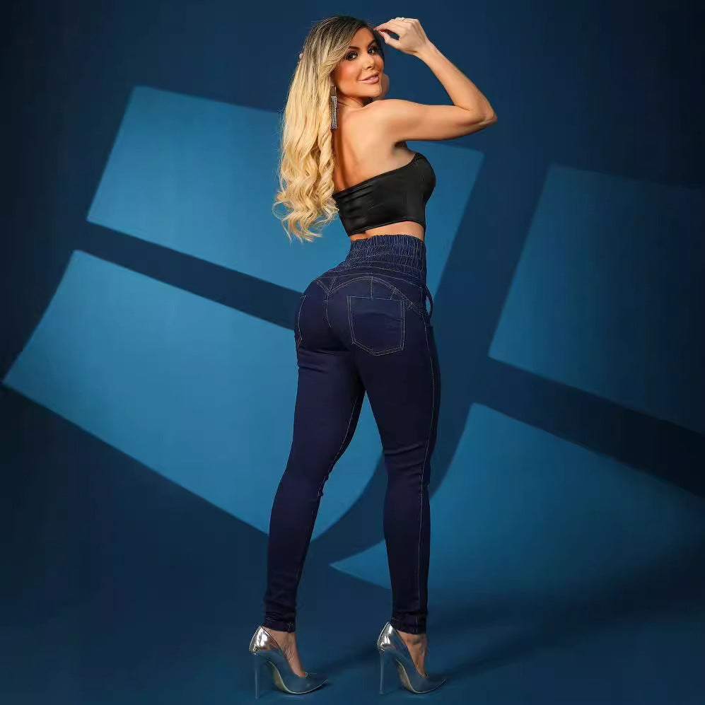 High-Waisted Lace-Up Jeggings