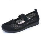 Women's Breathable Knit Ballet Flats with Elastic Strap
