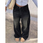 Women's High-Waist Baggy Jeans with Unique Wash