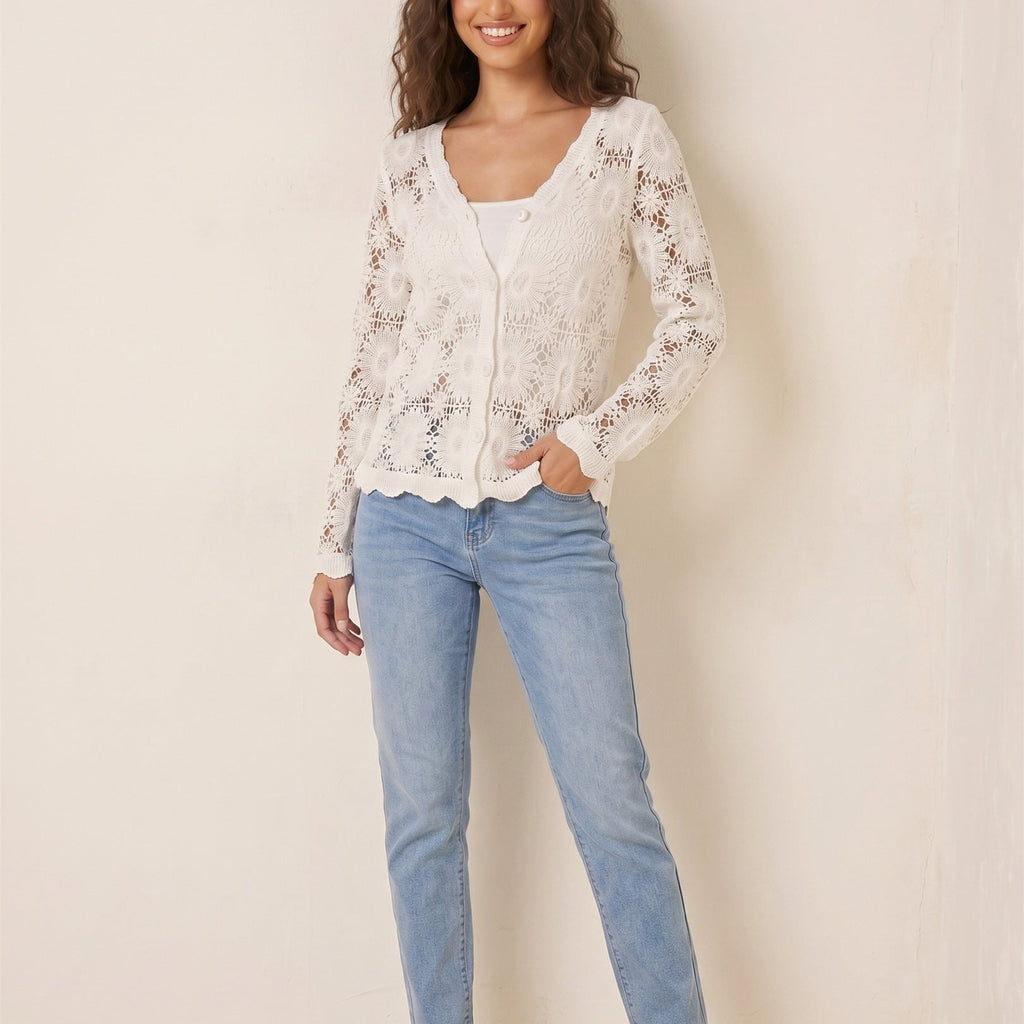 Women's Delicate Crochet Cardigan