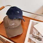 Men's Distressed Cotton Baseball Cap