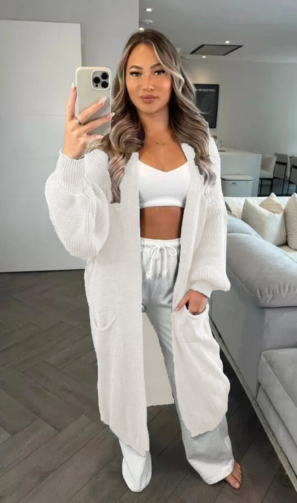 Women's Casual Knit Coat with Deep Pockets
