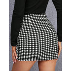 Women's Asymmetrical Button-Detail Mini Skirt