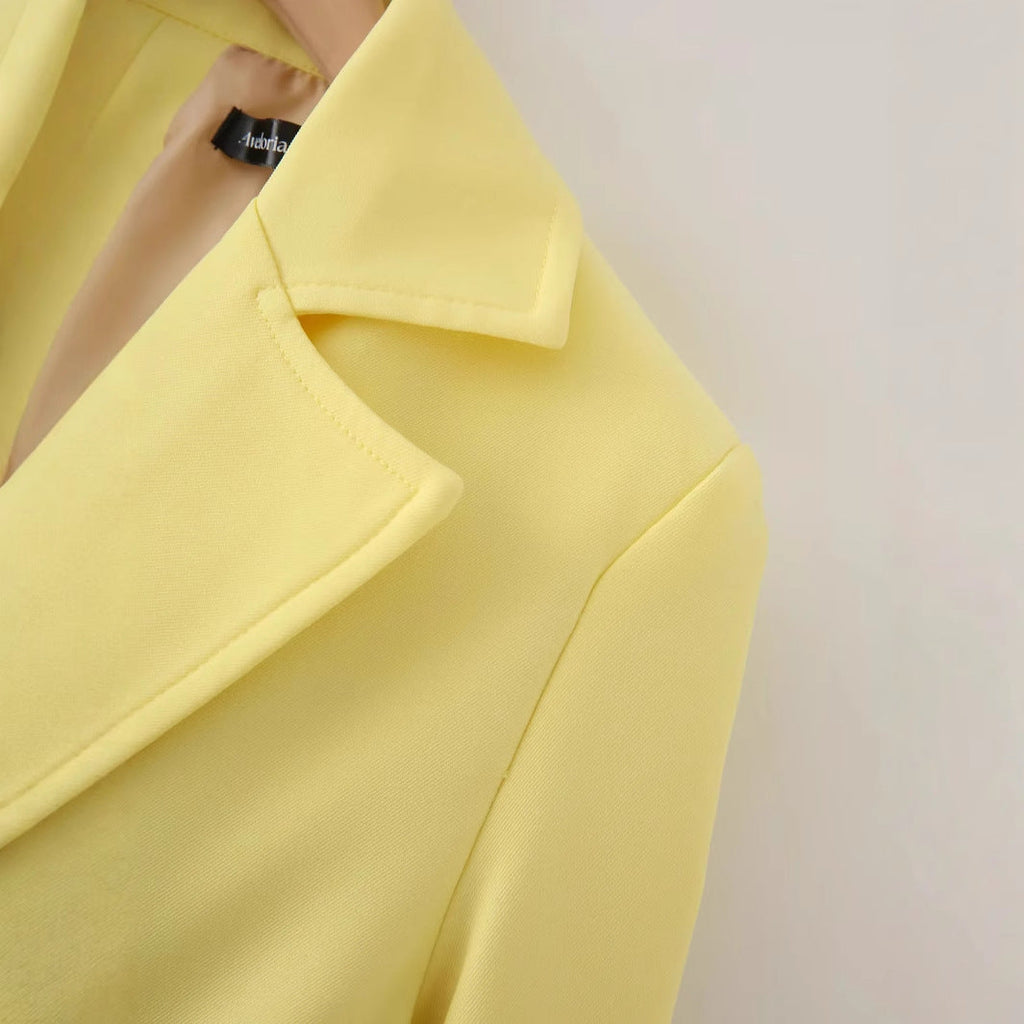 Women's Elegant Textured Blazer Jacket with Pockets