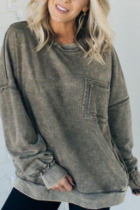 Women's Comfortable Oversized Sweatshirt with Pockets