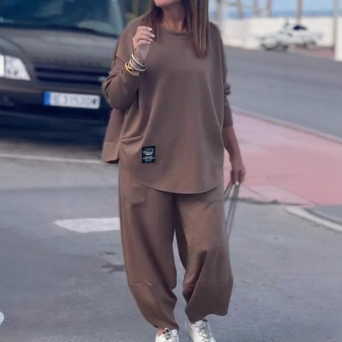 Casual Lounge Set with Wide Pants and Comfortable Top