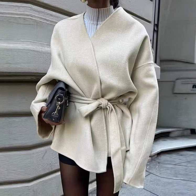 Women's Elegant Wrap Jacket with Belt