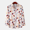 Women's Long-Sleeve Blouse in Modern Geometric Design