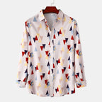Women's Long-Sleeve Blouse in Modern Geometric Design