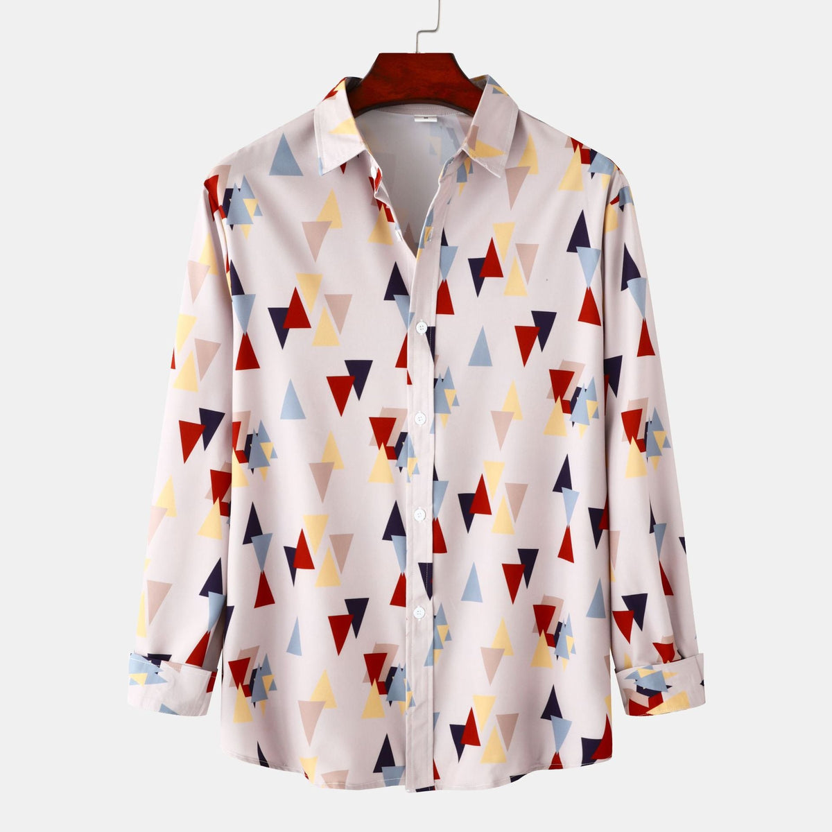 Women's Long-Sleeve Blouse in Modern Geometric Design
