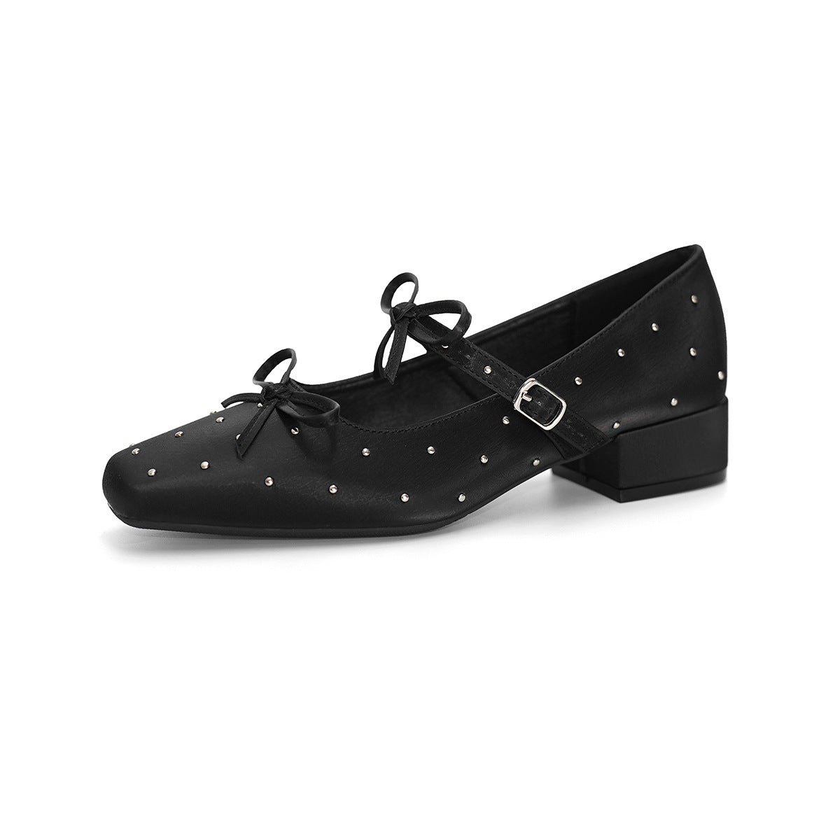 Women's Ballet Flats with Decorative Bows and Rhinestone Details
