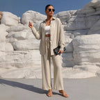 Elegant Women's Lounge Set in Lightweight Fabric with Wide Cut