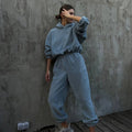 Women's Cozy Suit with Elastic Waistband and Hood