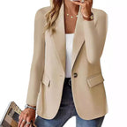 Women's Elegant Blazer with Textured Design and Practical Pockets