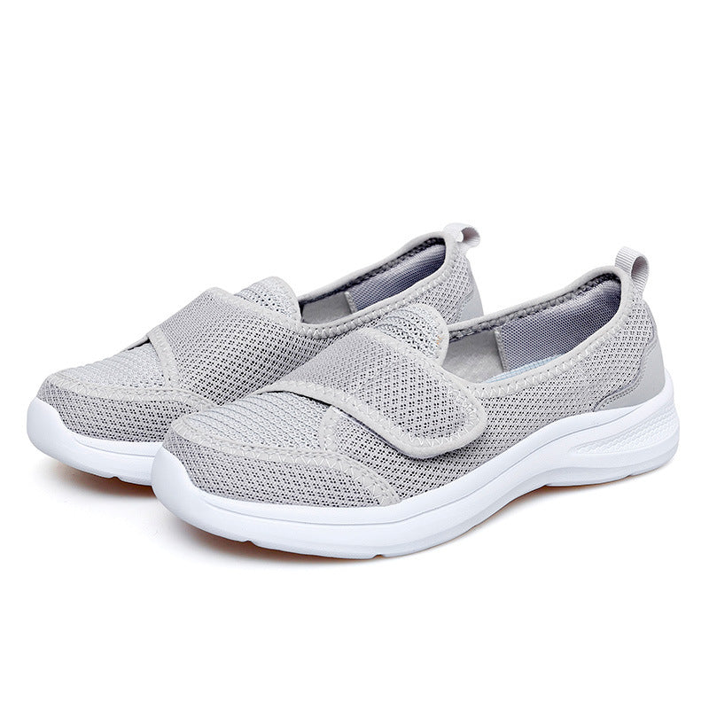 Women's Breathable Slip-On Sneakers with Practical Hook-and-Loop Closure