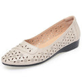 Women's Ballet Flats with Delicate Perforated Pattern and Comfortable Footbed