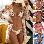 Women's Swimsuit with Sheer Beach Cover-up and Botanical Print