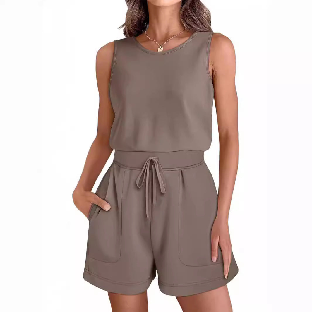 Women's Casual Overall with Fashionable Pockets