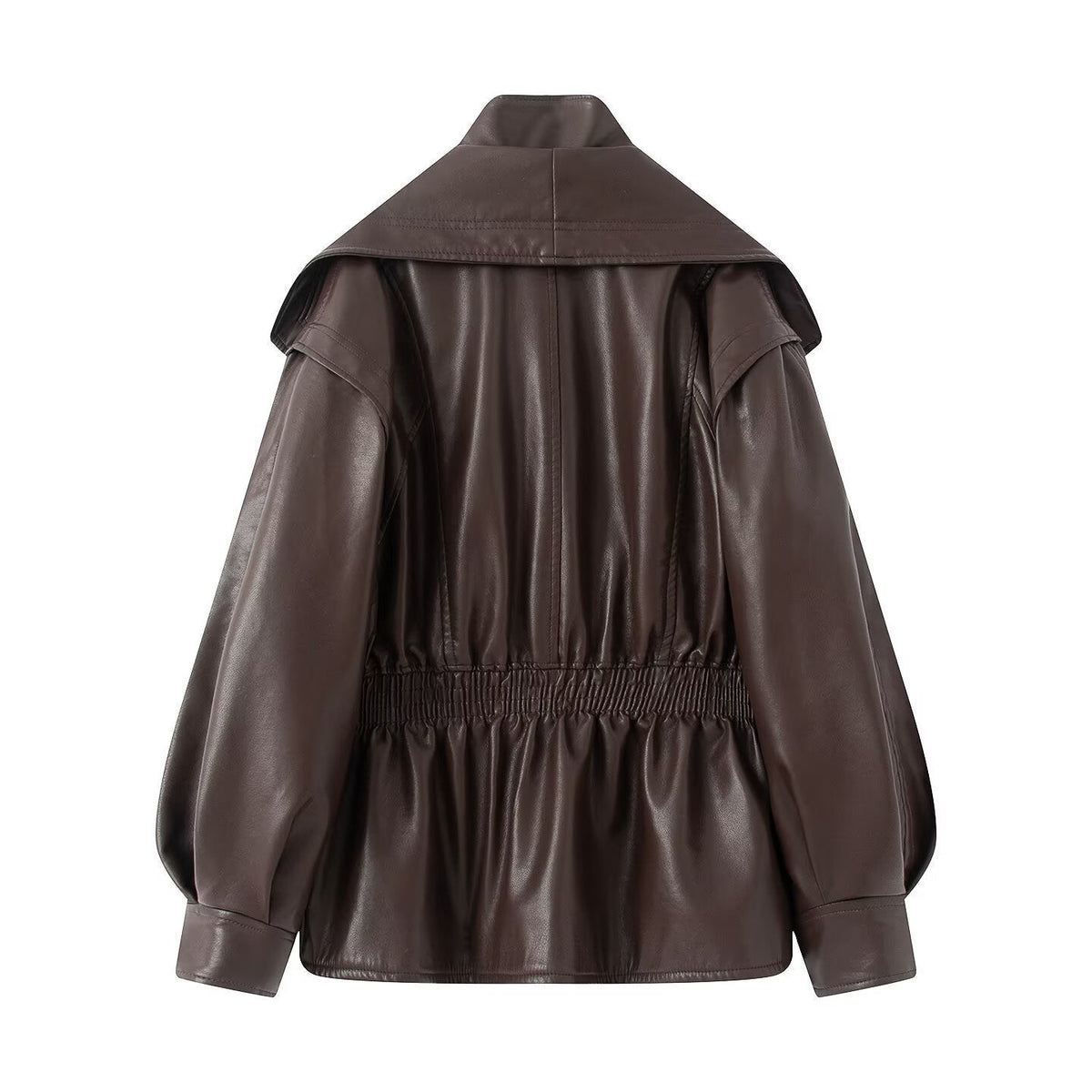 Women's Elegant Biker Jacket with Voluminous Sleeves