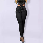 High-Waisted Lace-Up Jeggings
