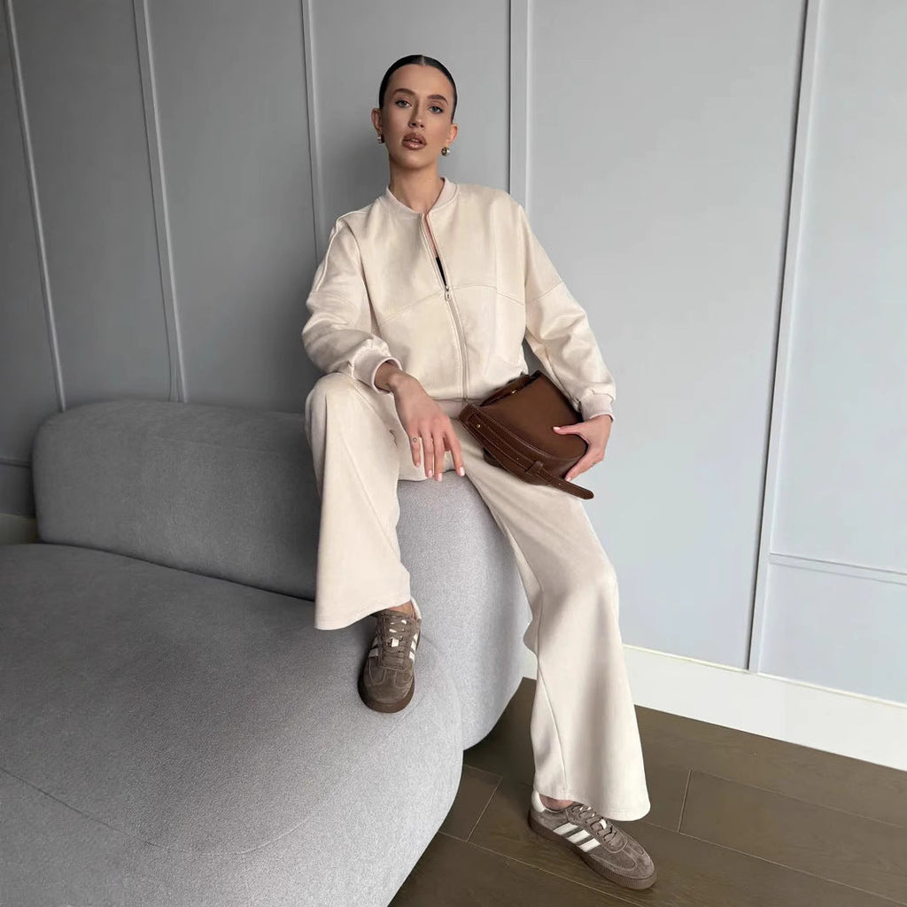 Casual Sweat Jacket and Pants Set