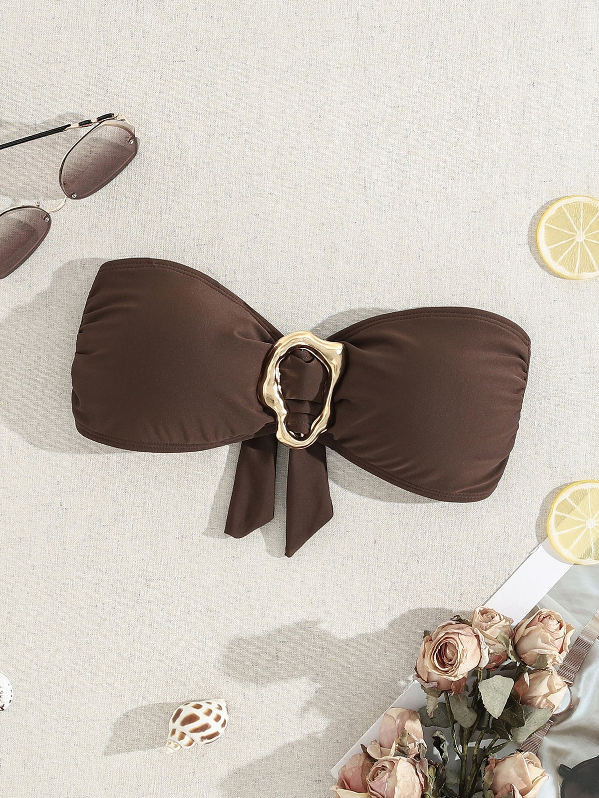 Women's Bandeau Bikini with Elegant Closure