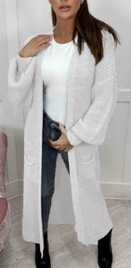 Women's Chunky Knit Cardigan with Open Sleeves
