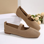 Women's Ballet Flats with Elastic Knit Design